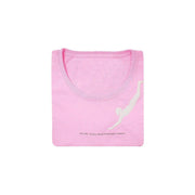 T Shirt da donna rosa chiaro con stampa del tuffatore di Paestum piegata
