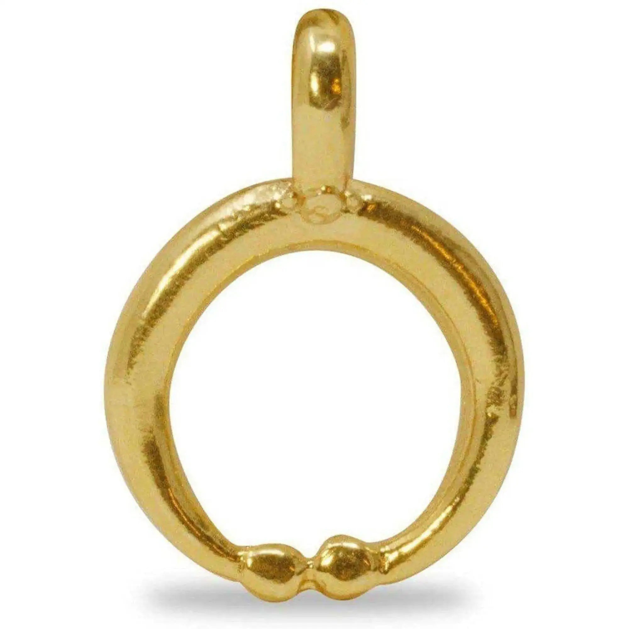 Amuleto romano "lunula crescente" in Argento 925 placcato Oro 18 kt