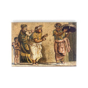Magnete affresco scena teatrale greca con Musici ambulanti di Pompei.