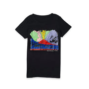 T shirt nera con stampa artistica di "Vesuvius" di Andy Warhol
