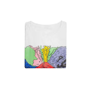 T shirt bianca per bambini con stampa "Vesuvius" di Andy Warhol piegata