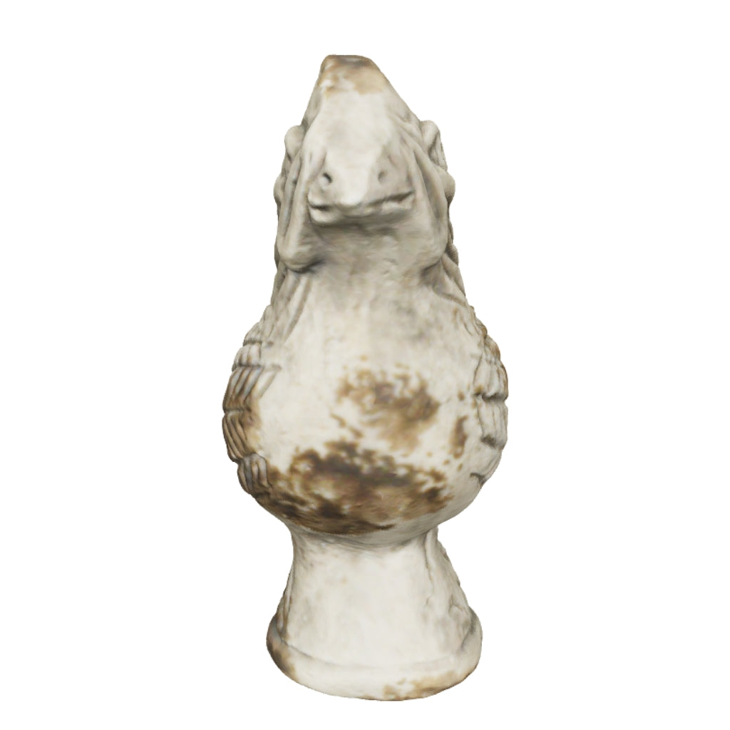 Terracotta rooster-shaped rattle